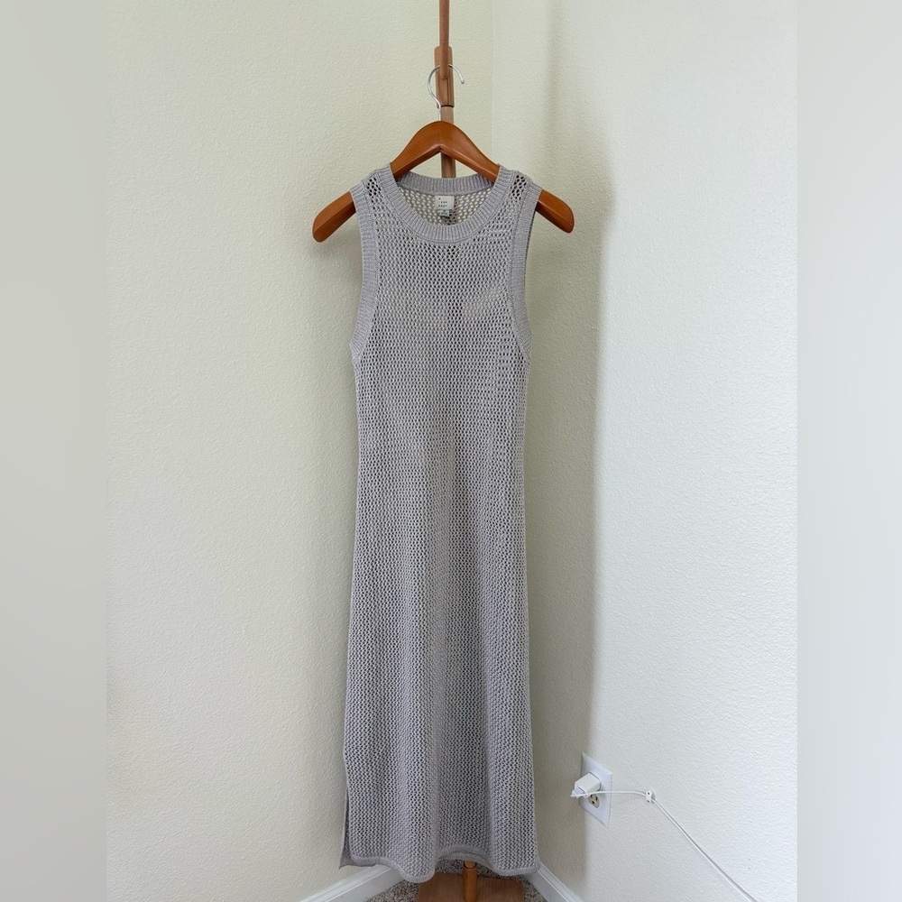 A New Day NWOT Shiny Gray Knit Maxi Dress Women’s Size Medium